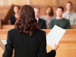 Female Attorney with Jury